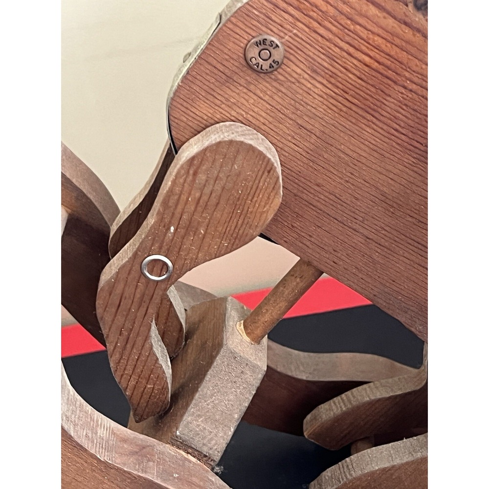HANDMADE WOODEN ROCKING HORSE 9H X 11L X 5W SEE VIDEO (742) - Picture 11 of 12